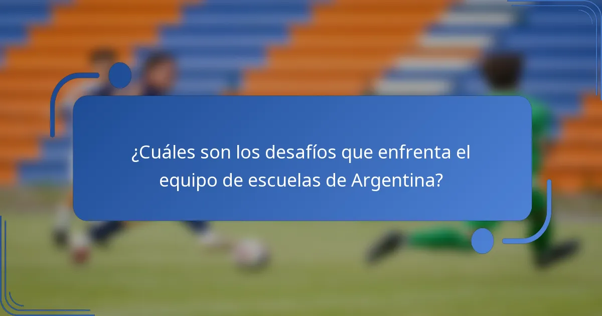 ¿Cuáles son los desafíos que enfrenta el equipo de escuelas de Argentina?