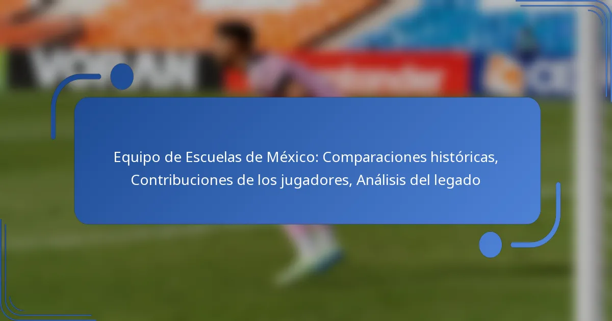 Equipo de Escuelas de México: Comparaciones históricas, Contribuciones de los jugadores, Análisis del legado