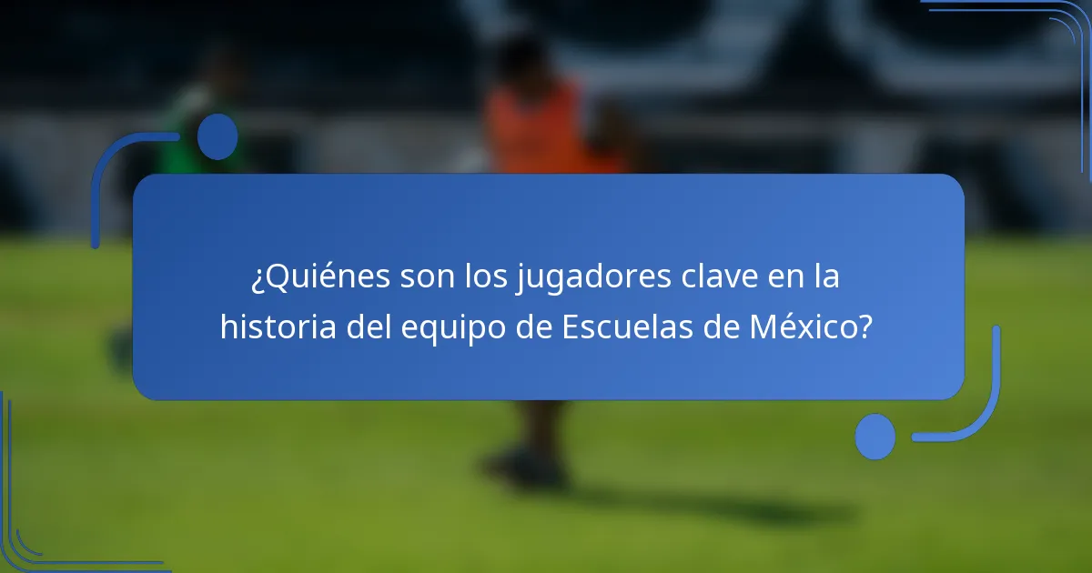 ¿Quiénes son los jugadores clave en la historia del equipo de Escuelas de México?